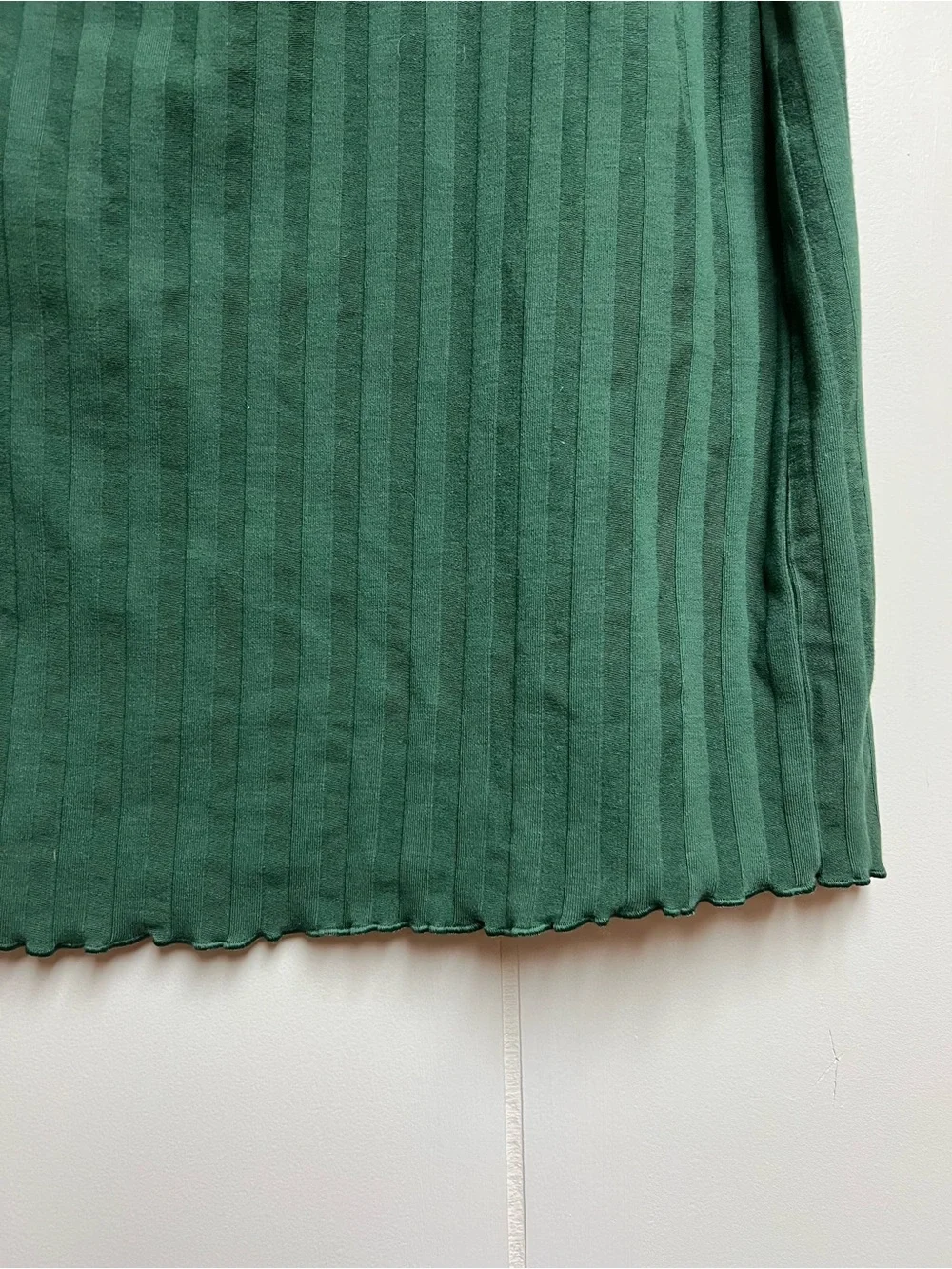 AERIE NWOT. Forest Green Ribbed Mini Skirt with Matching Crop Top Set